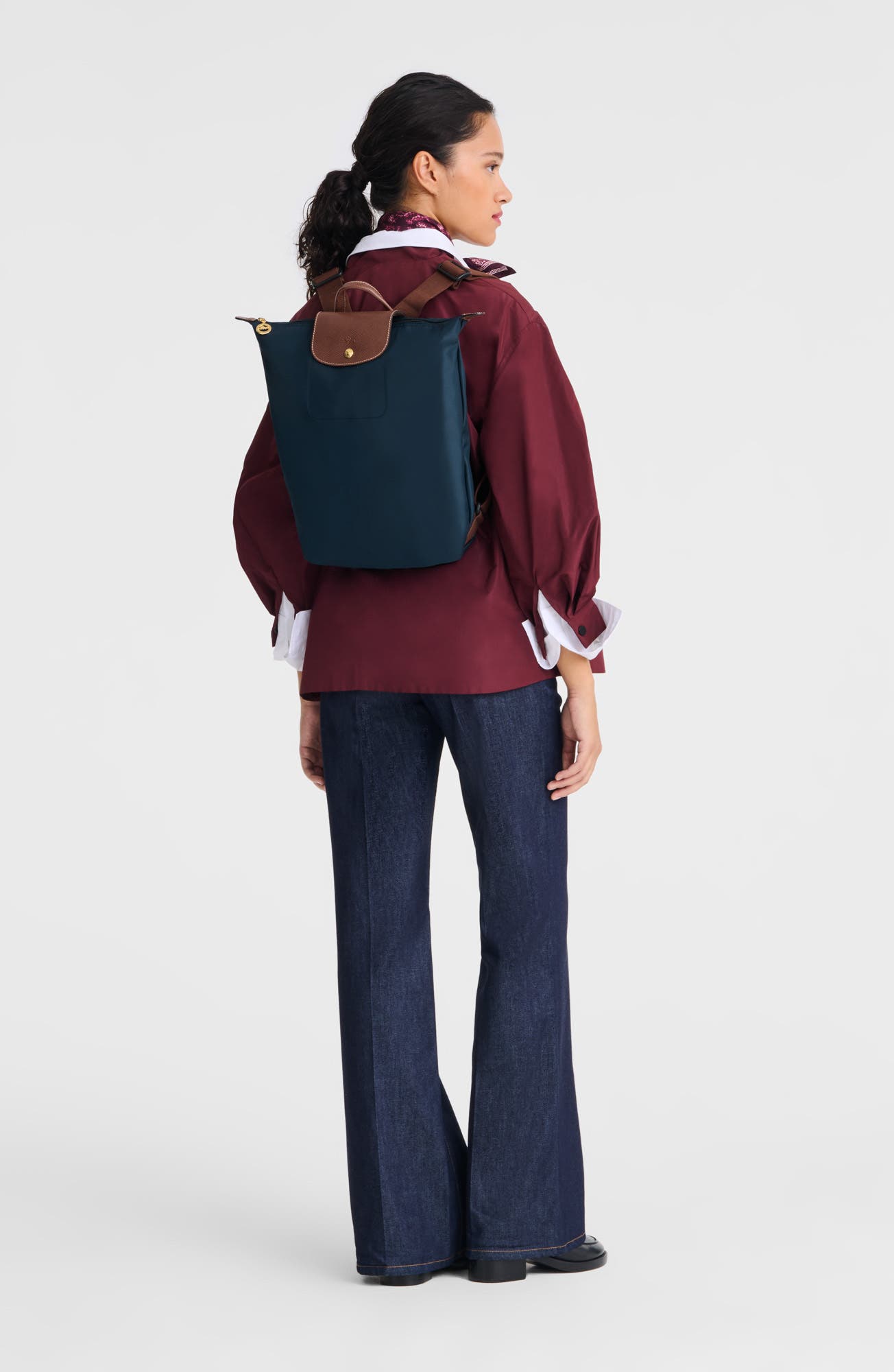 Medium Le Pliage Backpack, Alternate, color, NAVY