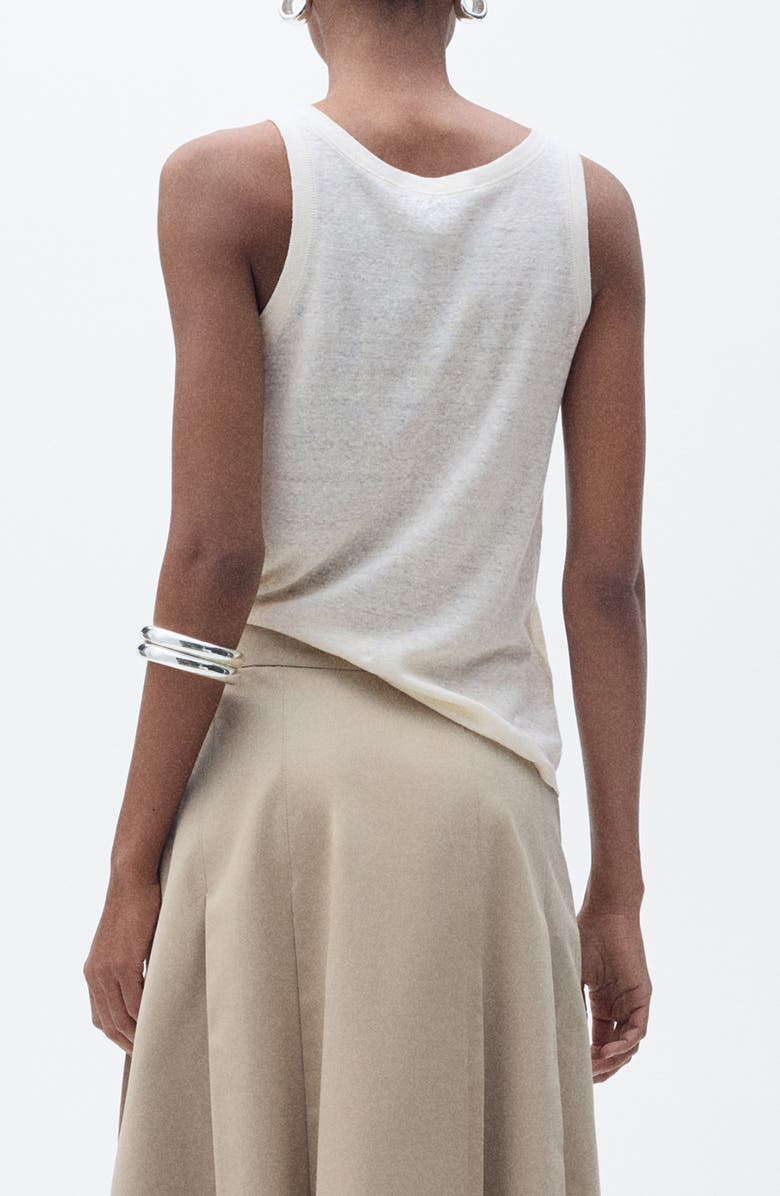 MANGO Linen Tank, Alternate, color, Ecru