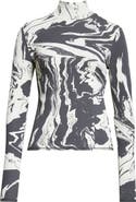 Marimekko Marras Marbleized Cotton Blend Turtleneck Top