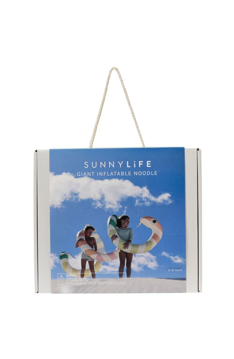 Sunnylife Giant Inflatable Noodle, Poolside Sorbet Stripe, 96" Snake Tube, Alternate, color, 