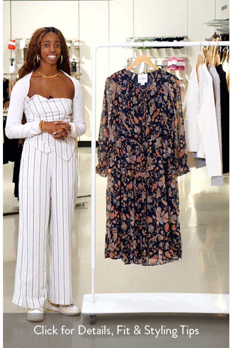 Clarice Floral Print Long Sleeve Midi Dress video