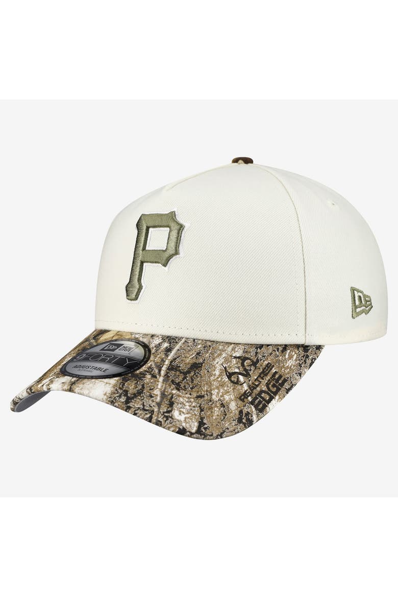 Men's New Era Cream/Realtree Camo Pittsburgh Pirates 9FORTY A-Frame Adjustable Hat, Alternate, color, Cream
