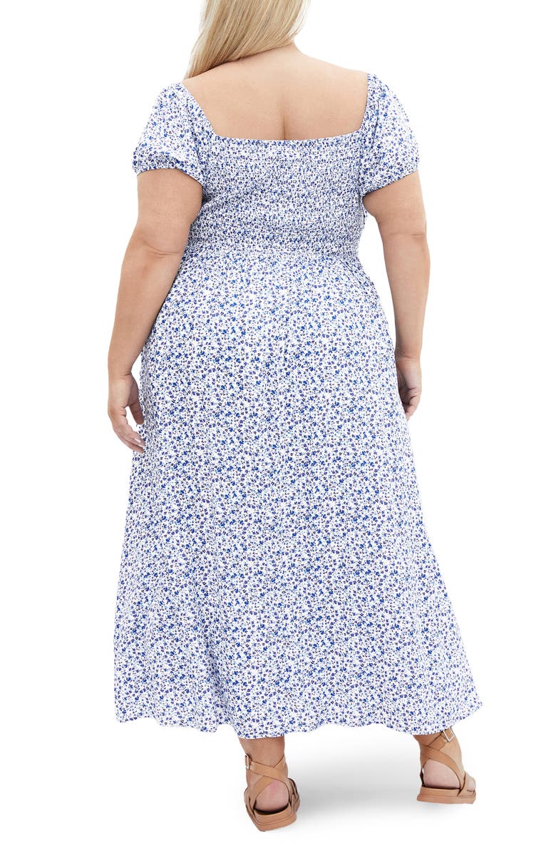 City Chic Abbie Floral Off the Shoulder Dress, Alternate, color, Azure Floral