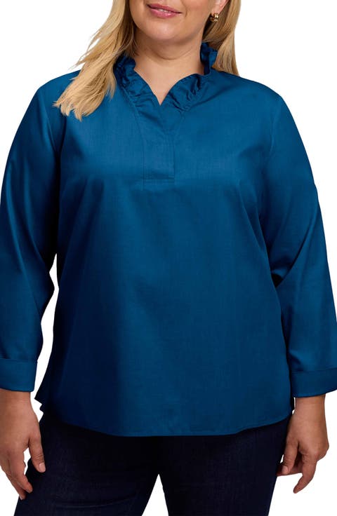 Tammy Ruffle Cotton Popover Top