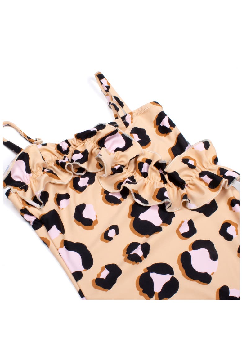 Kids' One-Piece Swimsuit, Alternate, color, HONEY BROWN