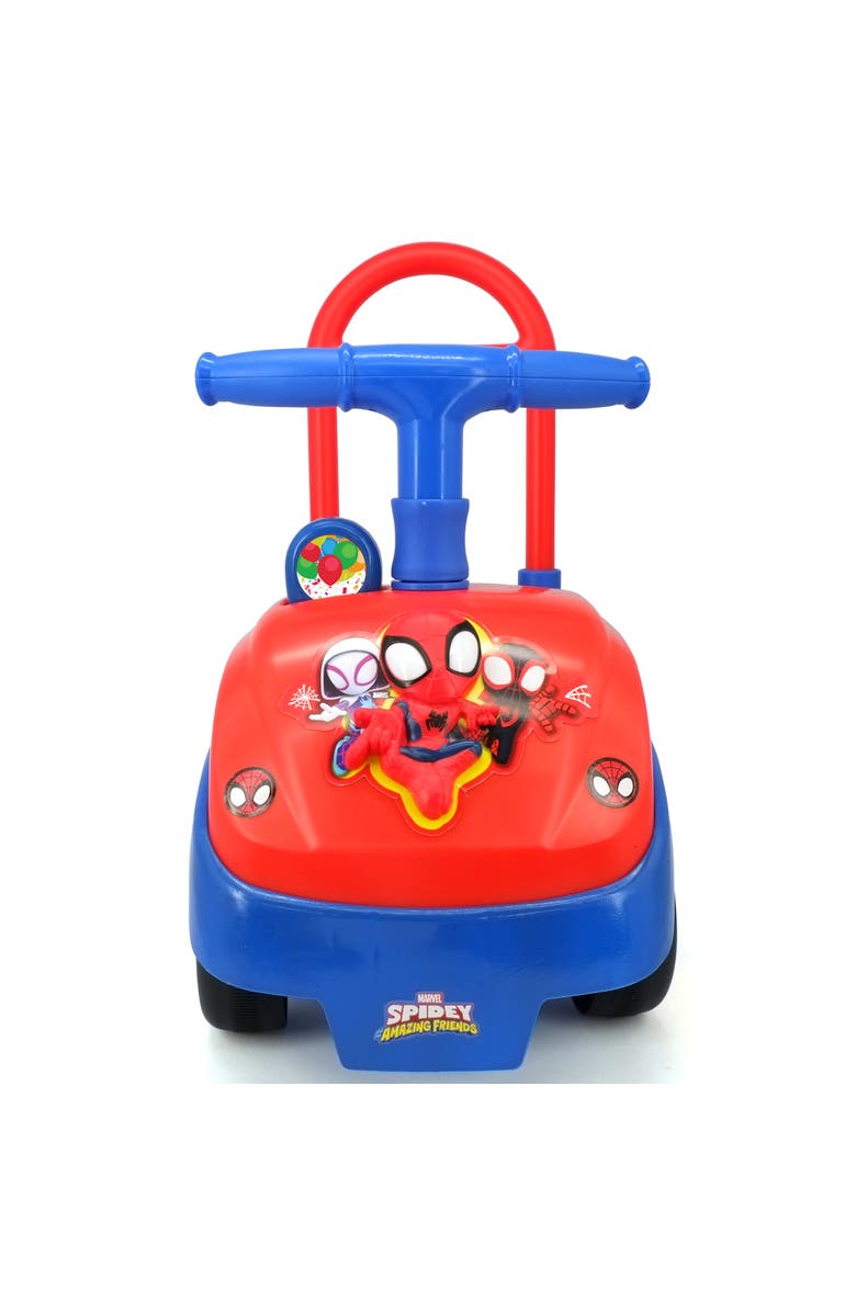 Kiddieland Spidey Foldable Handle Rideon W/ Interactive Dashboard & Sounds, Alternate, color, Multicolored