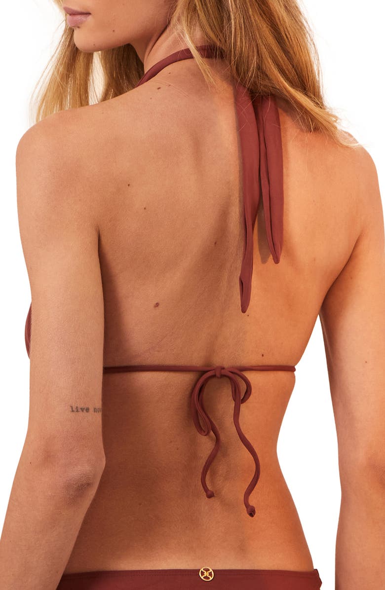 ViX Paula Hermanny Paula Triangle Bikini Top, Alternate, color, Brown