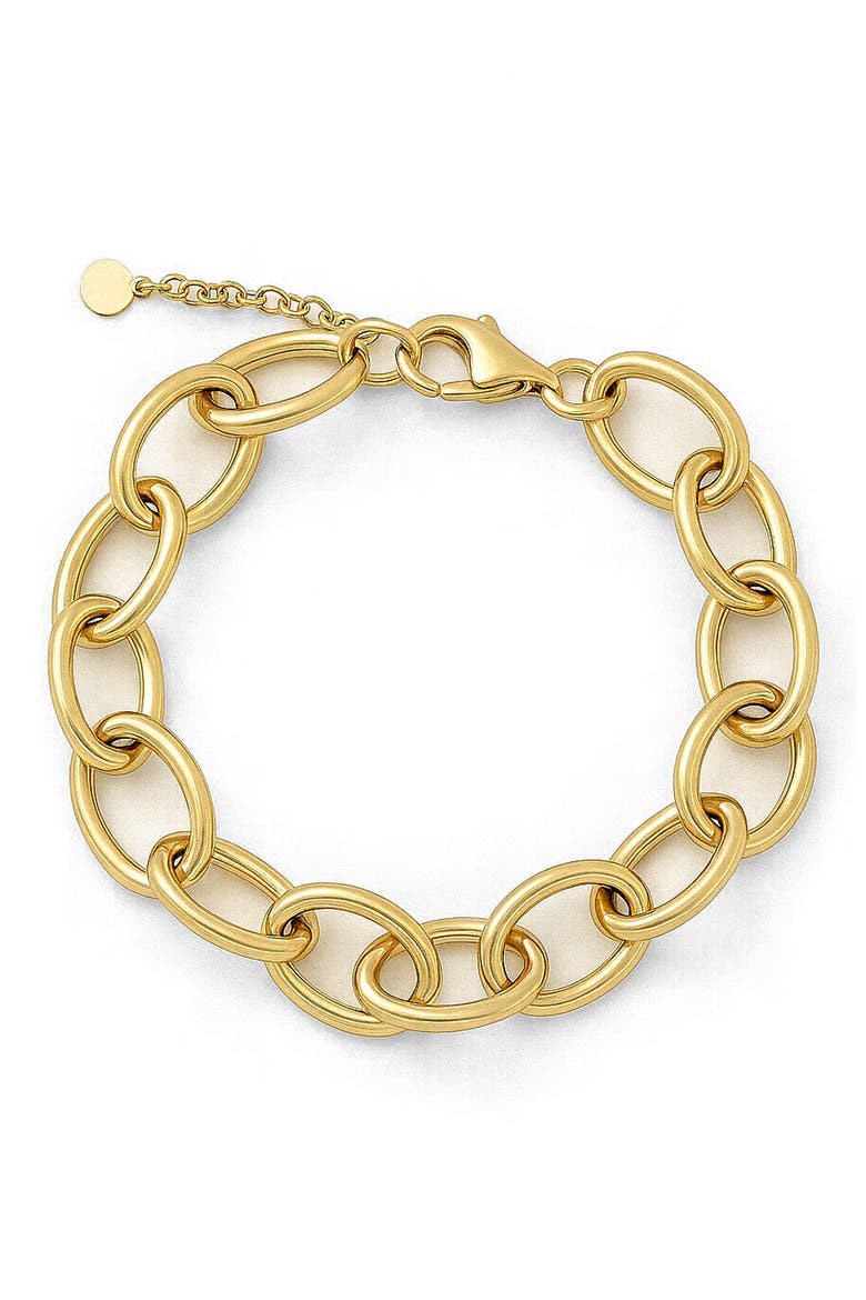 Italian Link Adjustable Chain Bracelet, Main, color, GOLD