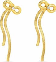 REBL Bow Chain Drop Front/Back Earrings
