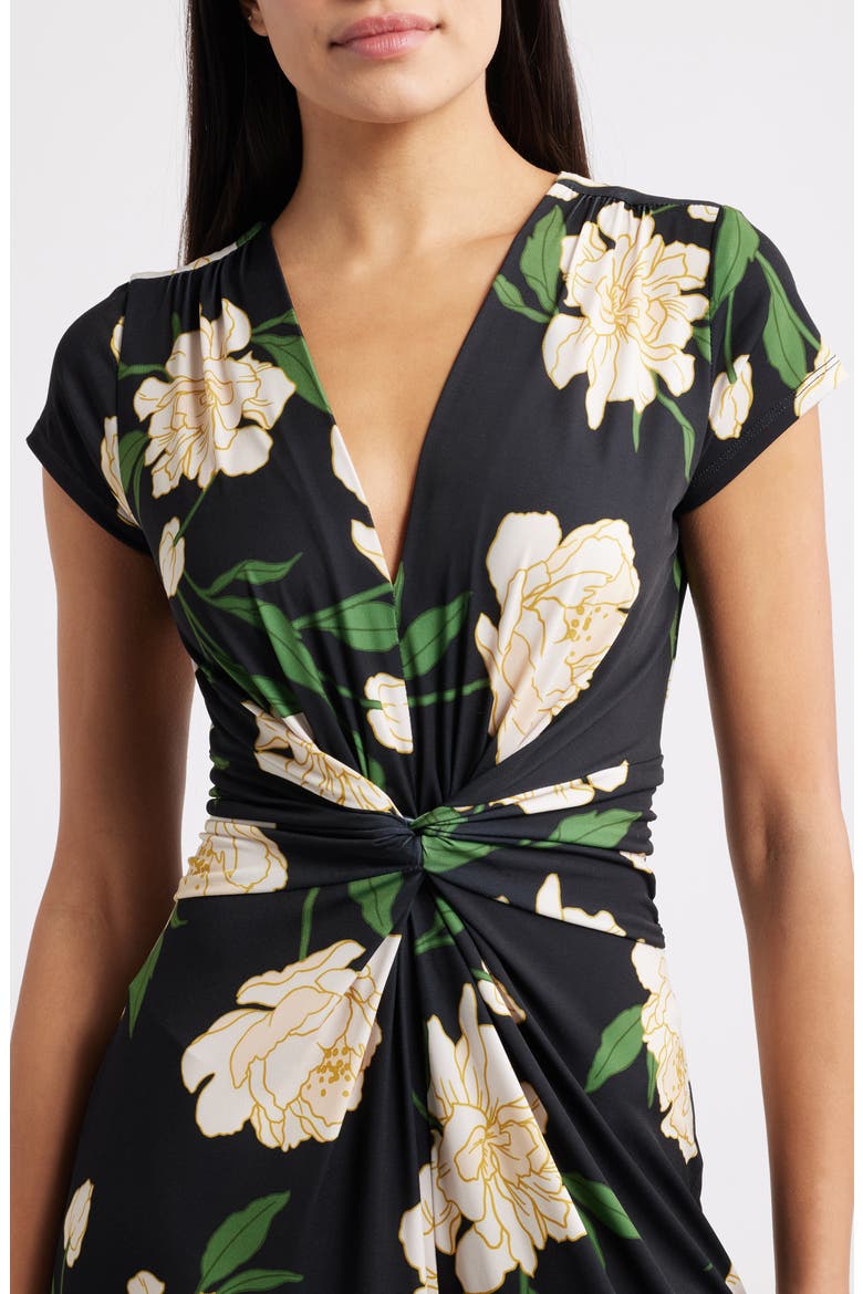 Floral Twist Front Wide Leg Jumpsuit, Alternate, color, BLACK MULTI
