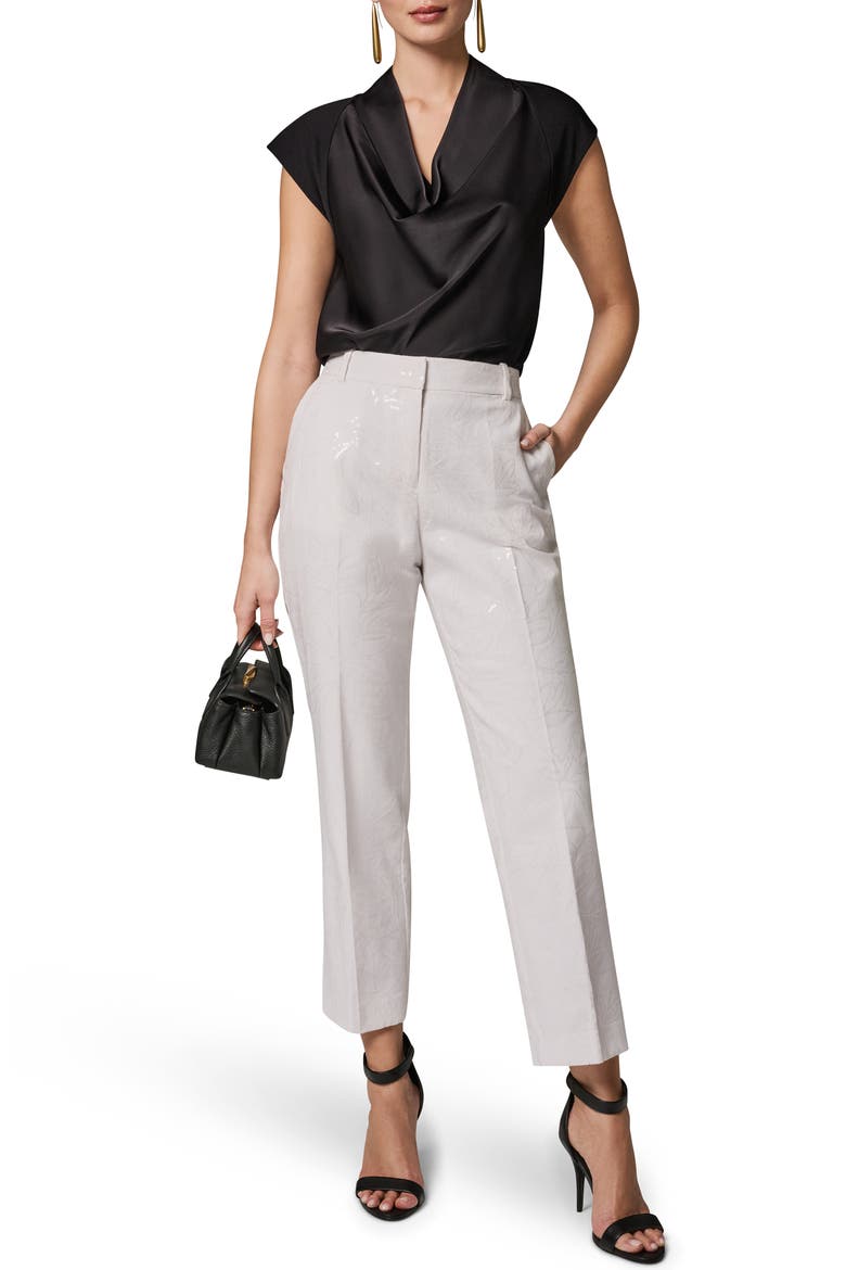 Sequin Slim Fit Pants, Alternate, color, CREAM
