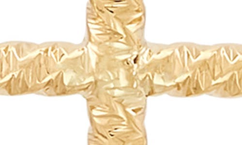 Frankie & Zoe 10k Gold Textured Tube Cross Necklace In Gold