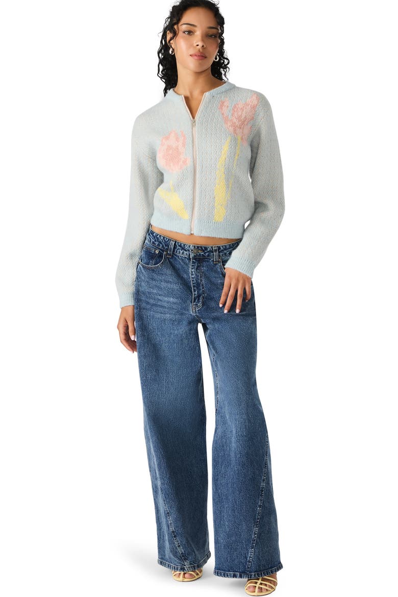 Jena Crop Sweater Jacket, Alternate, color, GREY MULTI
