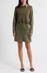 Sam Edelman Layered Mixed Media Dress