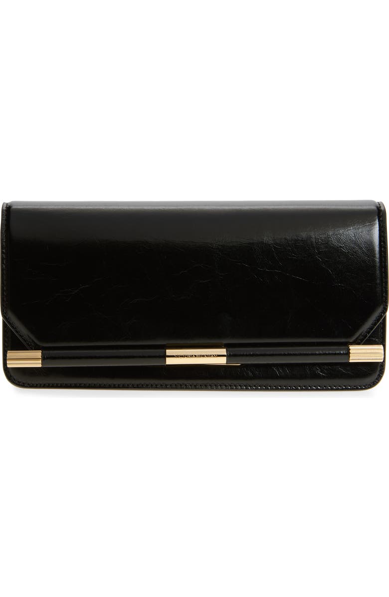 Victoria Beckham 202 Leather Clutch, Main, color, Black