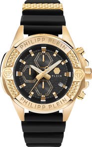 PHILIPP PLEIN The $kull Chronograph Silicone Strap Watch, 44mm