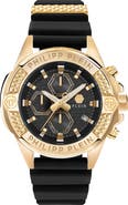 PHILIPP PLEIN The $kull Chronograph Silicone Strap Watch, 44mm