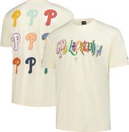 New Era Men's New Era  Cream Philadelphia Phillies Ransom Note Oversized T-Shirt