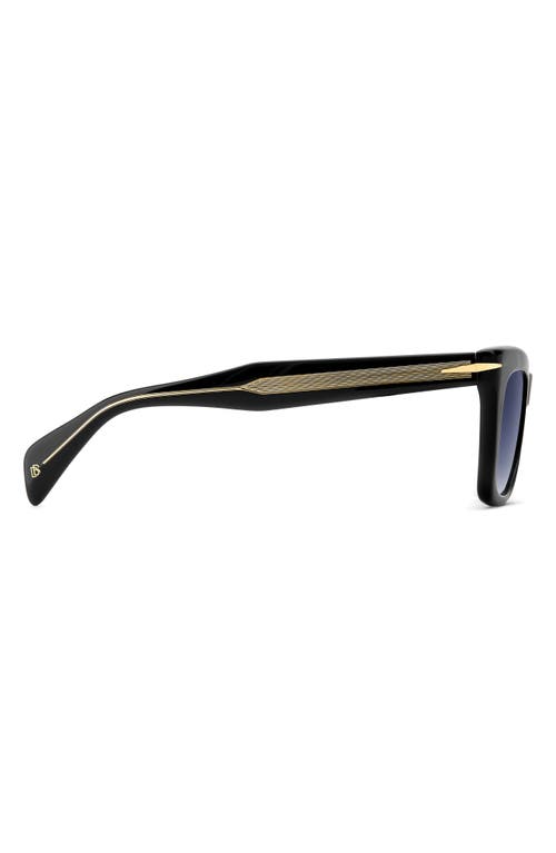 David Beckham Eyewear Db 99/miami 51mm Gradient Rectangular Sunglasses In Black/blue Sf