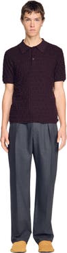 SANDRO Terry knit polo shirt