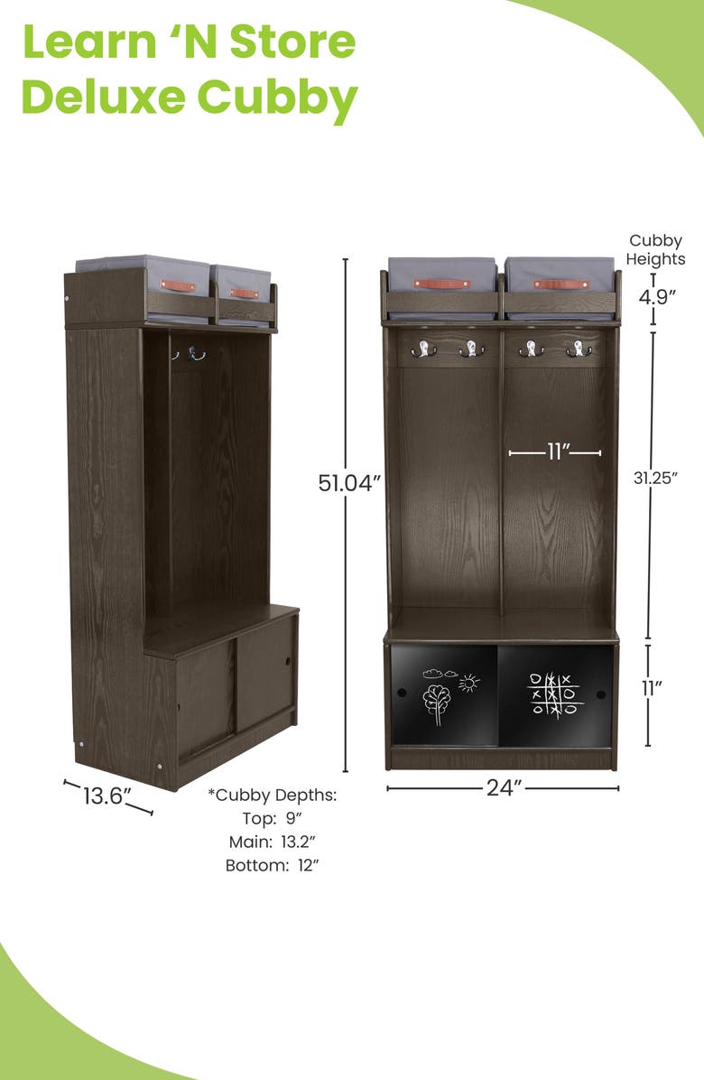 Little Partners Learn 'N Store Deluxe Cubby, Alternate, color, Premium Charcoal