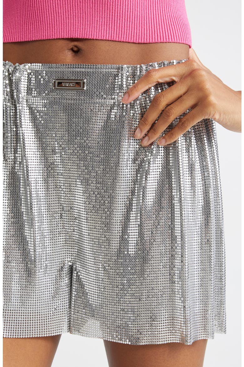Metal Mesh Shorts, Alternate, color, SILVER