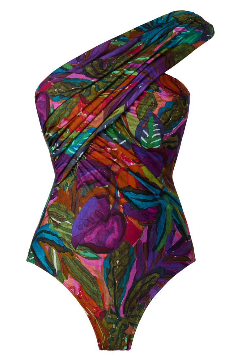 Cactus Flower Goddess Convertible One-Piece Swimsuit, Alternate, color, NAVY MULTI