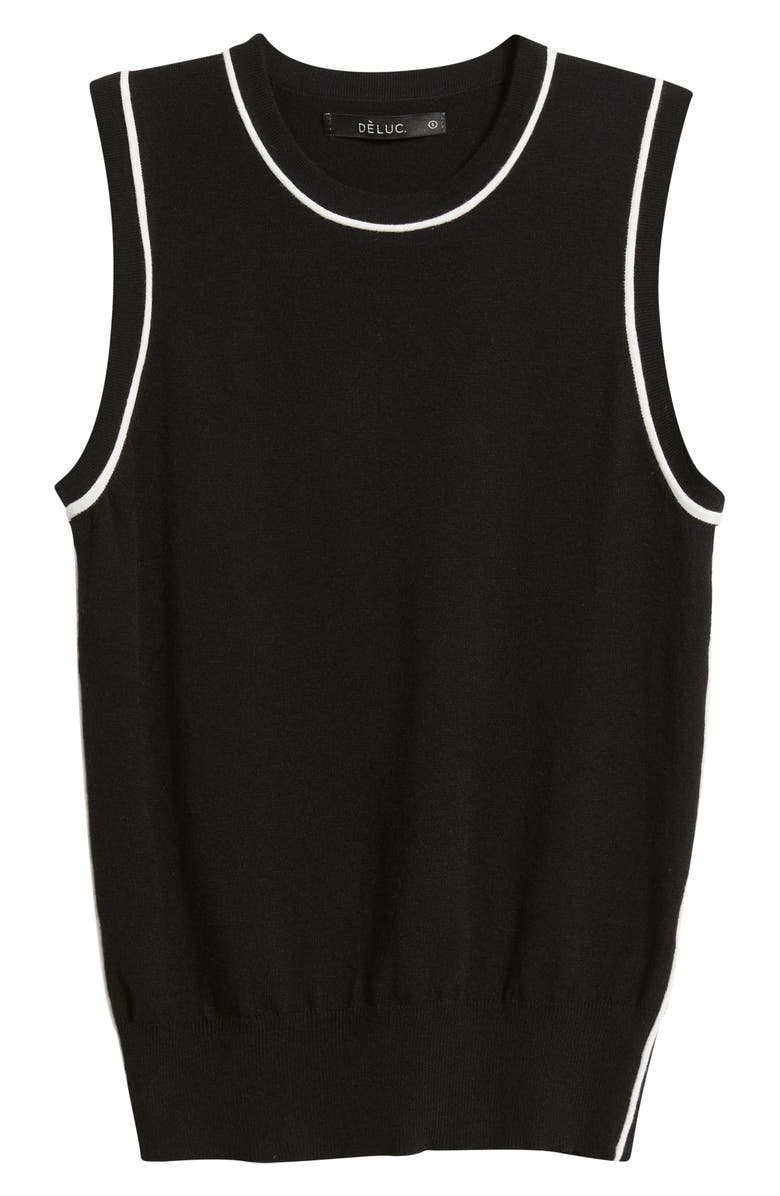 DELUC Contrast Piping Crop Tank, Main, color, 