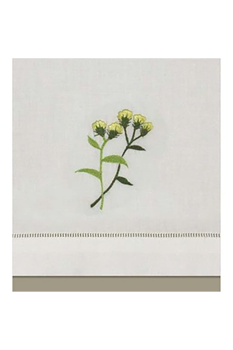 Cinnamon Flower White Hemstitch Decorative Guest Towel, Main, color, White