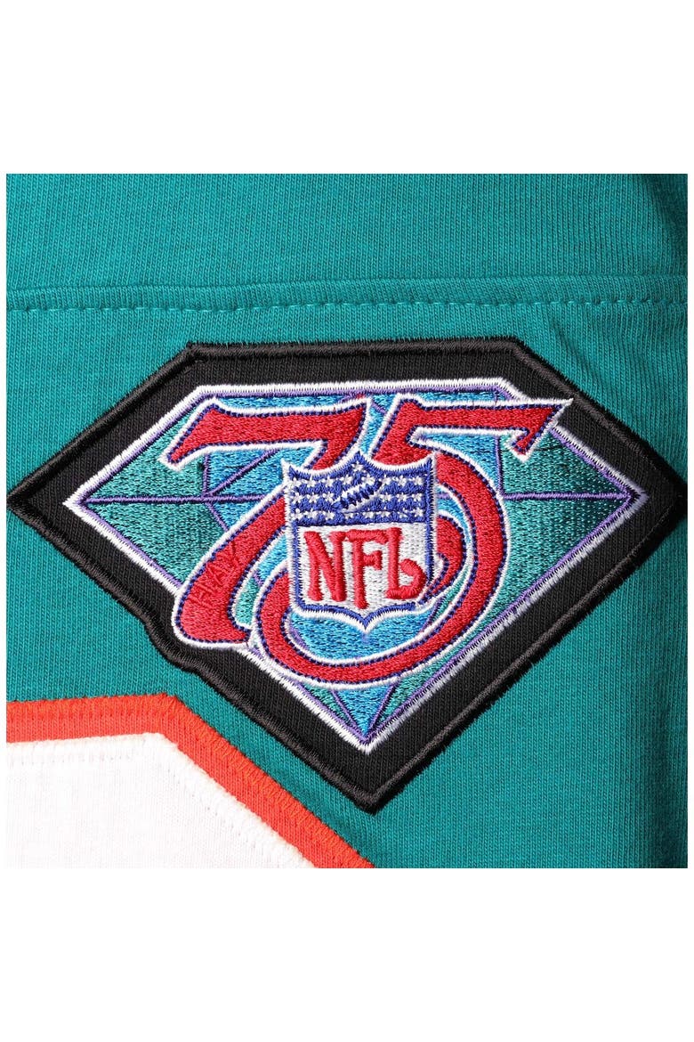 Men's Mitchell & Ness Dan Marino Aqua Miami Dolphins Throwback Retired Player Name & Number Long Sleeve Top, Alternate, color, Aqua