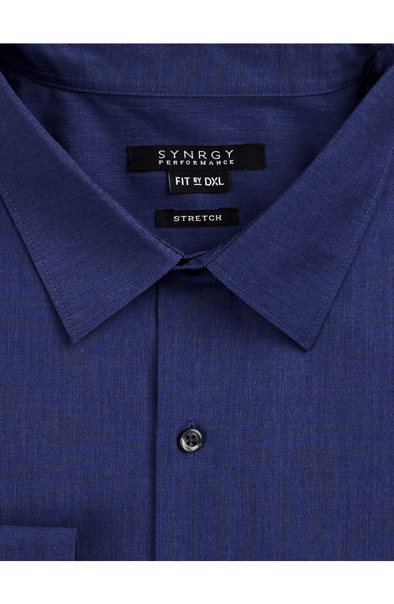 Synrgy by DXL Big & Tall Performance Heather Dress Shirt, Alternate, color, Med Blue Hthr