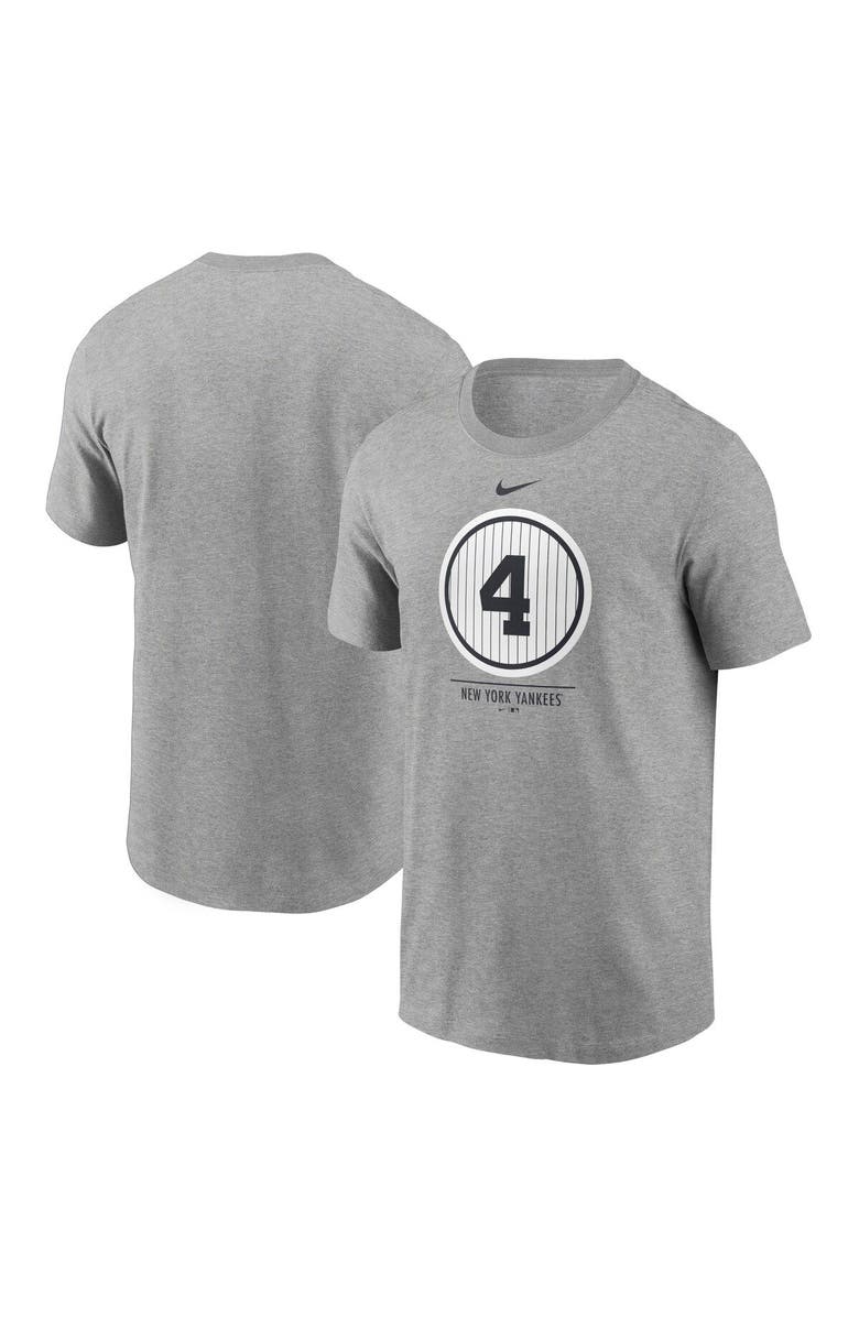 Nike Men's Nike Lou Gehrig Heathered Gray New York Yankees Cooperstown Collection Lou Gehrig Day Retired Number T-Shirt, Main, color, Heather Gray