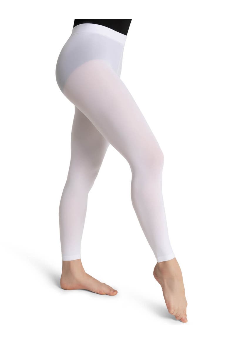 Footless Tight w Self Knit Waistband, Main, color, white