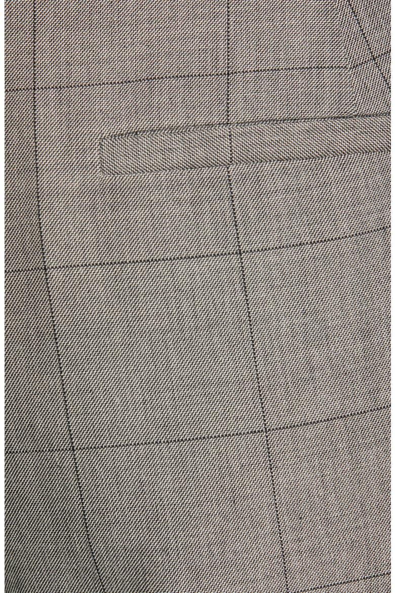 Cuff Hem Plaid Straight Leg Wool Blend Pants, Alternate, color, BLACK MUTLI