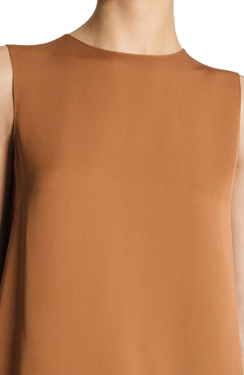 Theory Sleeveless Silk Blouse, Alternate, color, Bright Cognac