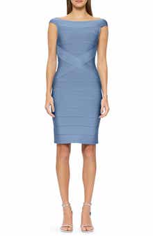 Herve Leger Off the Shoulder Bandage Minidress