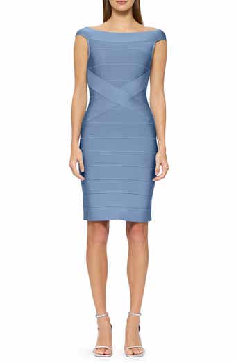 Herve Leger Off the Shoulder Bandage Minidress