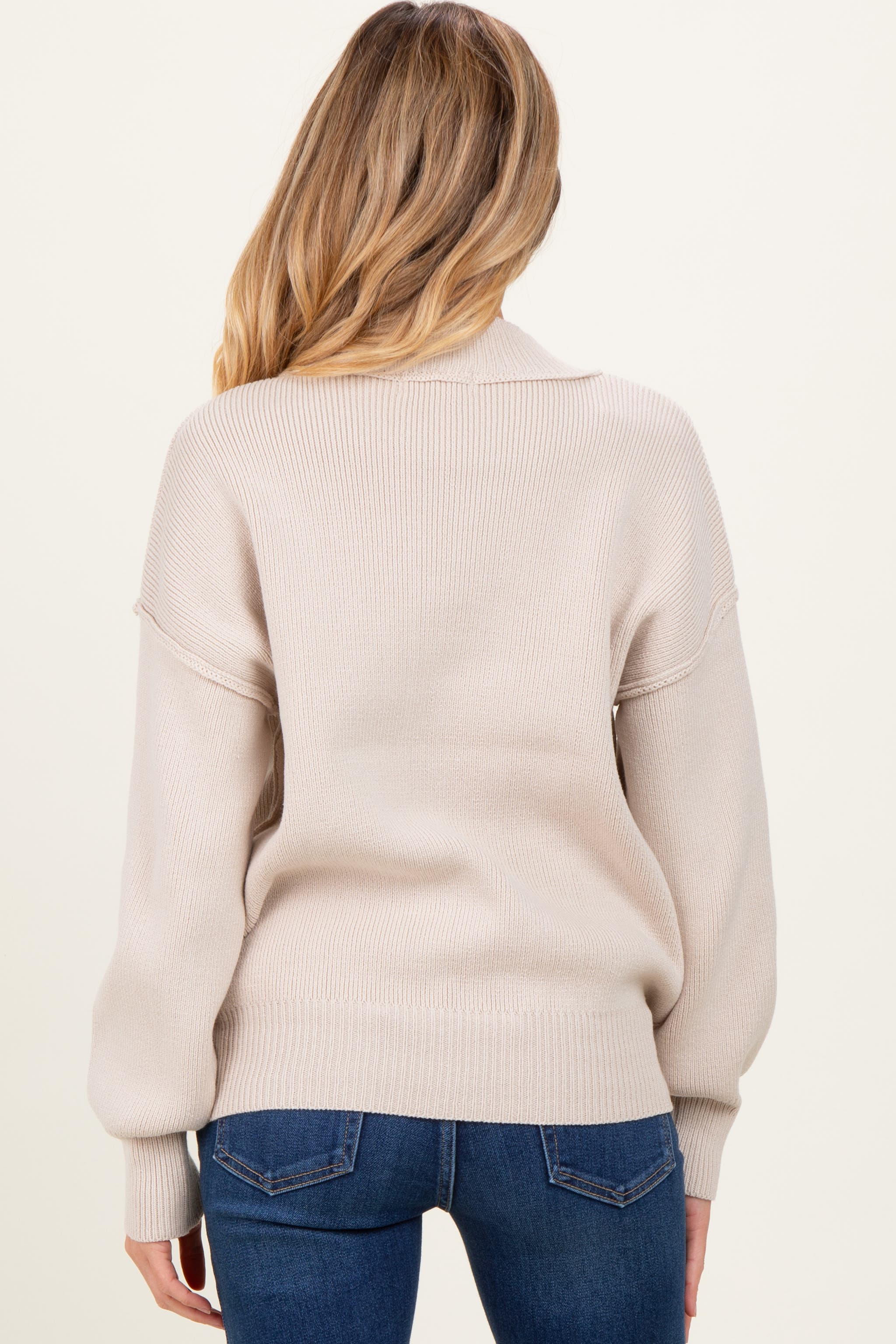 Wide Neck Drop Shoulder Sweater - image 2