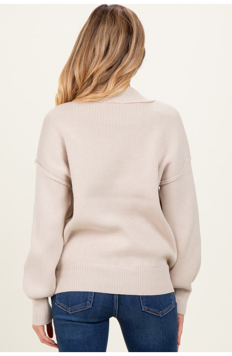 PinkBlush Wide Neck Drop Shoulder Sweater, Alternate, color, Beige