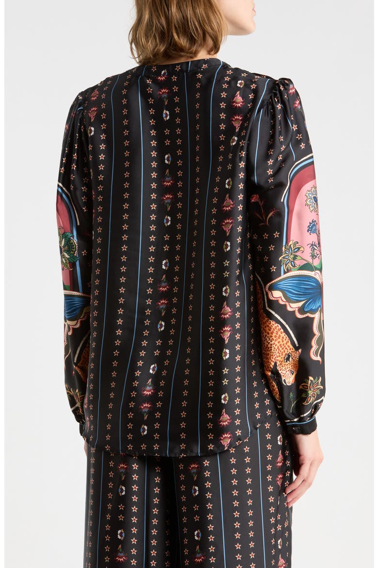 Long Sleeve Button-Up Shirt, Alternate, color, BLACK ANIMAL GRAPHIC