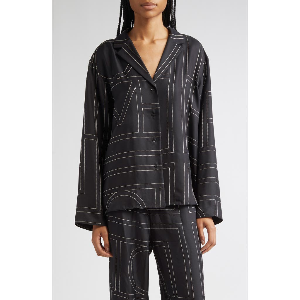 TOTEME Monogram Silk Pajama Top