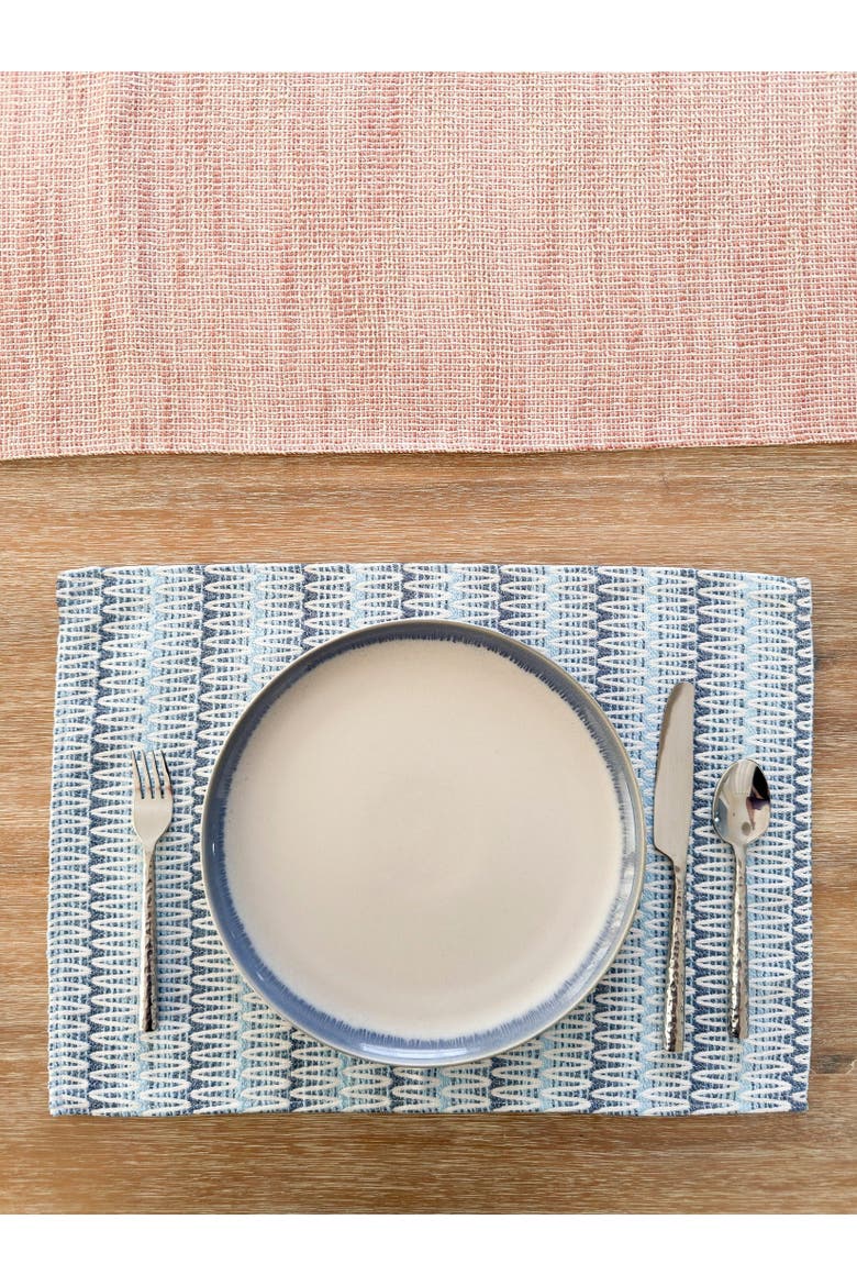 Summer Twist Indoor Outdoor Placemat, Alternate, color, Blue