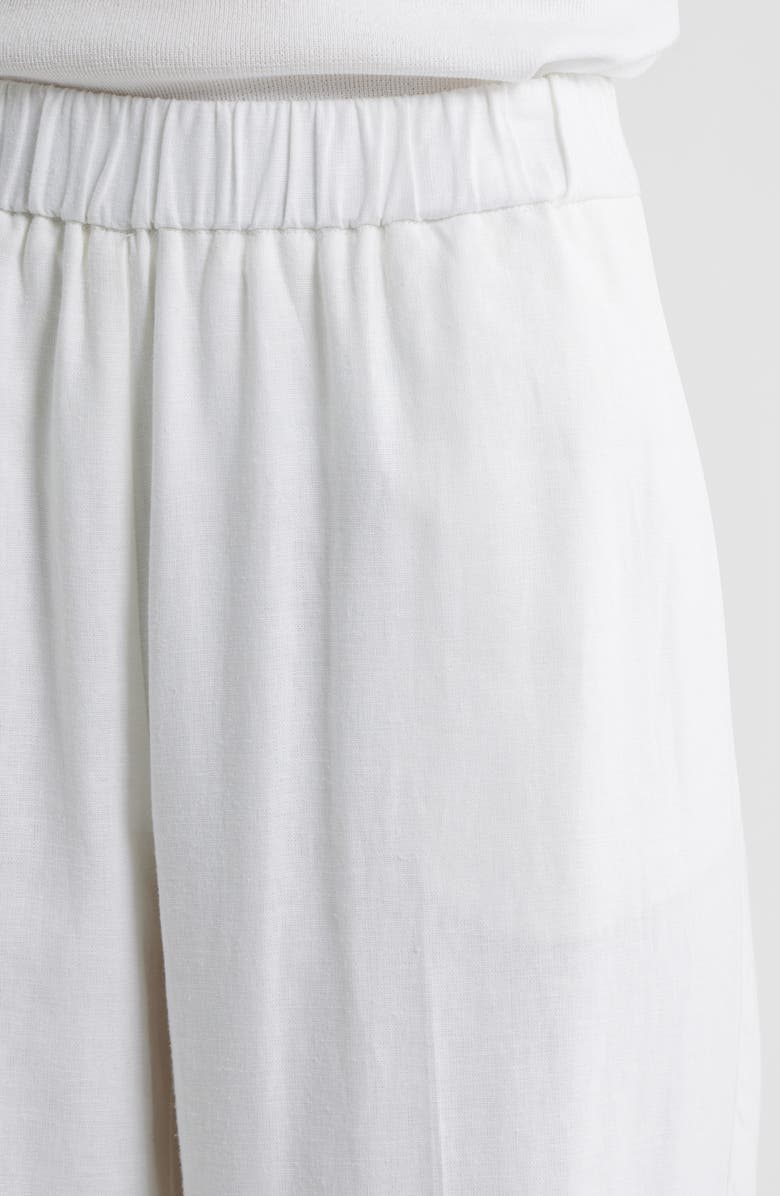 Anne Klein Straight Leg Linen Blend Pants, Alternate, color, Crisp White