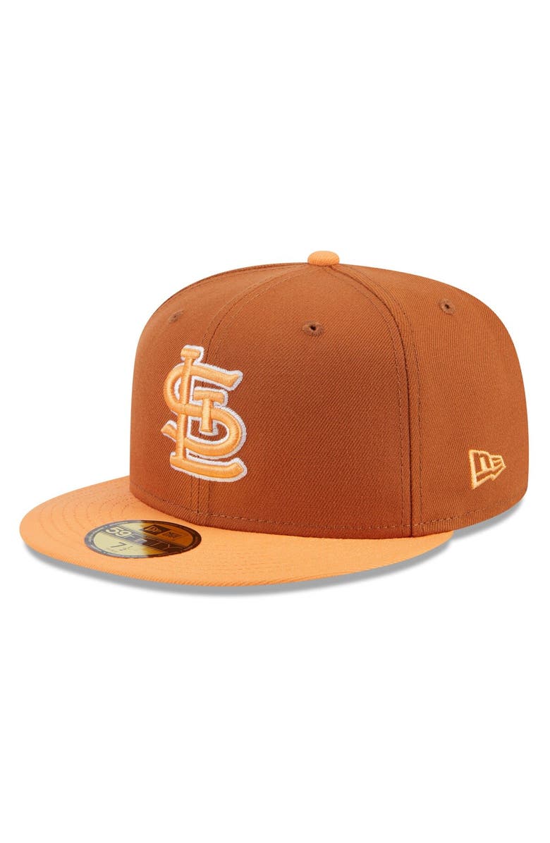 New Era Men's New Era Brown/Orange St. Louis Cardinals Spring Color Basic Two-Tone 59FIFTY Fitted Hat, Alternate, color,