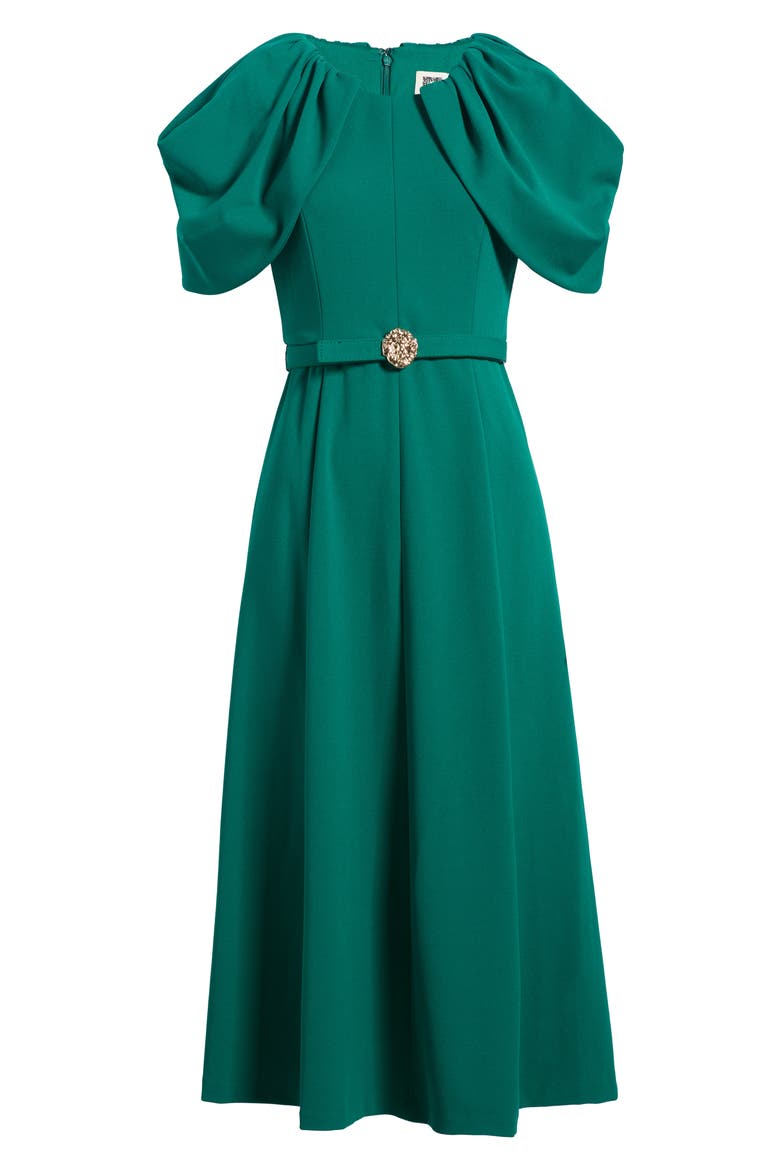 Capelet Cold Shoulder Midi Dress, Main, color, DEEP JADE