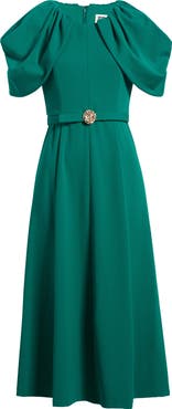 Anne Klein Capelet Cold Shoulder Midi Dress
