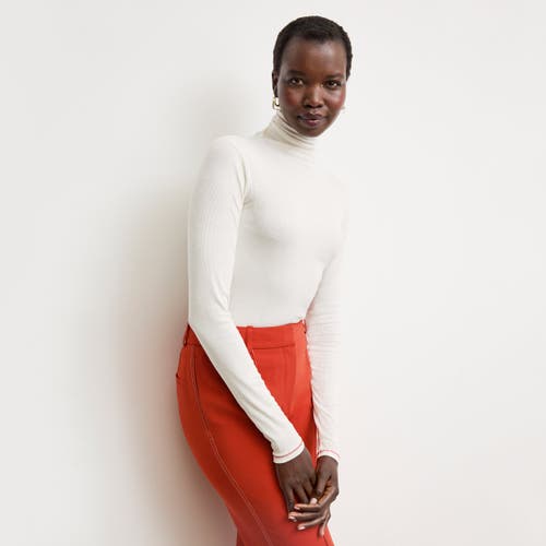 M.m.lafleur Axam Layering Turtleneck In Ivory/red