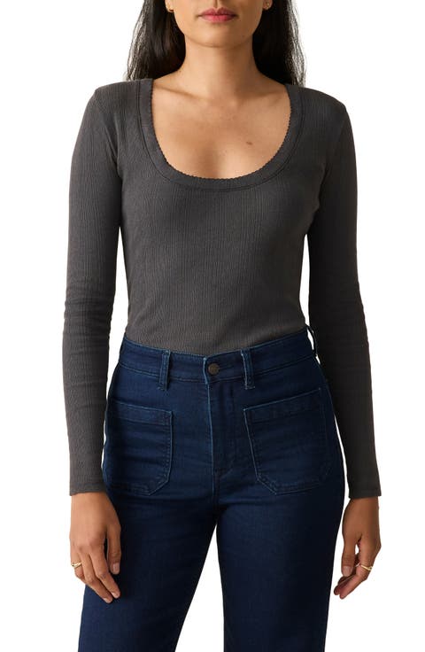 Pacific Pointelle Scoop Neck Top