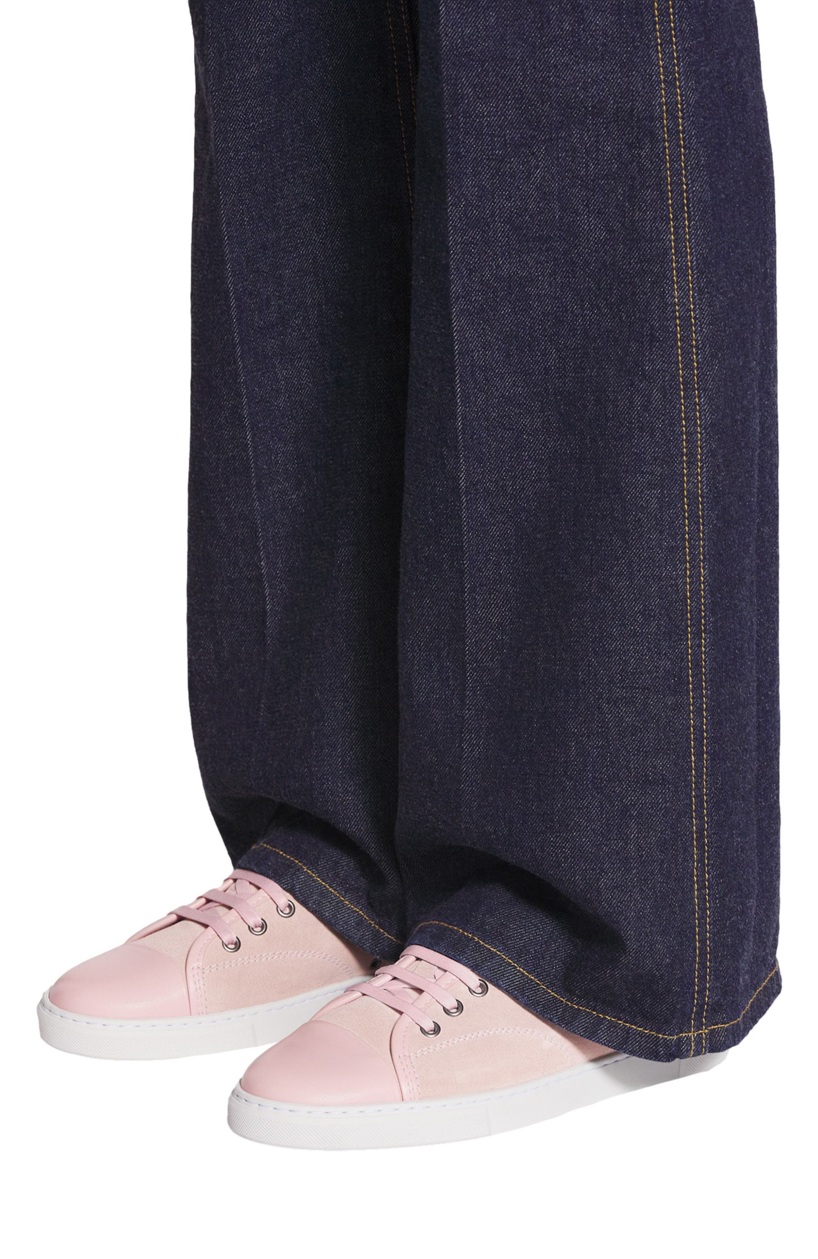 Lanvin DBB1 LEATHER AND SUEDE SNEAKERS, Alternate, color, Pale Pink