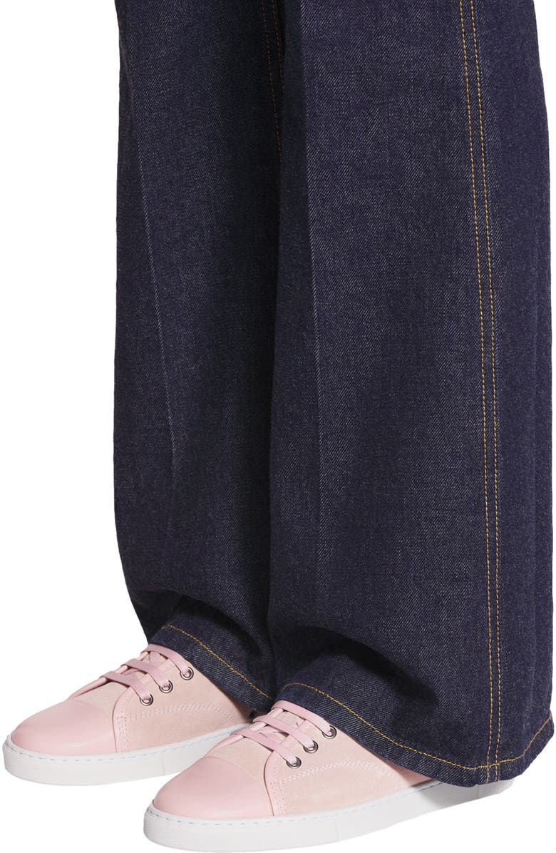 Lanvin DBB1 LEATHER AND SUEDE SNEAKERS, Alternate, color, Pale Pink